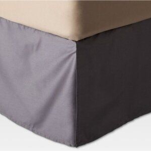 Threshold Dark Gray Bed Skirt w/ 15" Drop 100% Cotton Full Size 54" x 75" NWOT